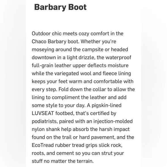 Chaco Barbary Waterproof Boots