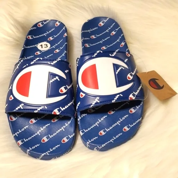 Champion IPO Repeat Slides Blue Flip Flops Sandals