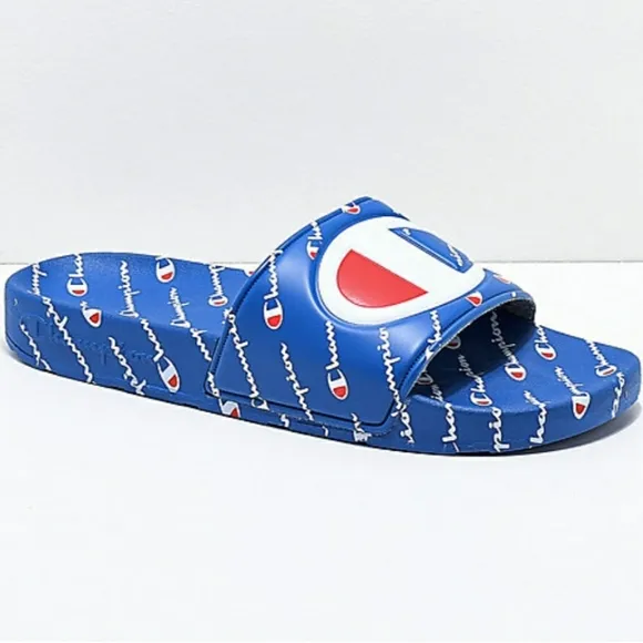 Champion IPO Repeat Slides Blue Flip Flops Sandals
