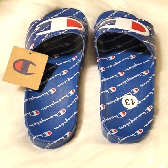 Champion IPO Repeat Slides Blue Flip Flops Sandals