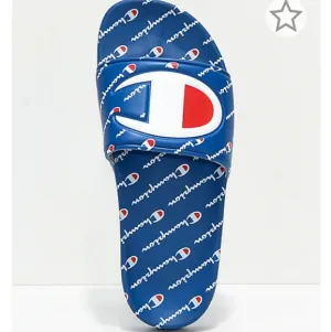 Champion IPO Repeat Slides Blue Flip Flops Sandals