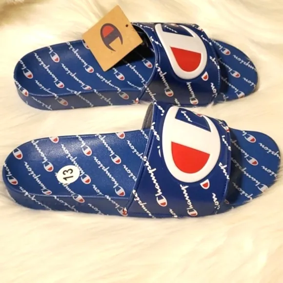 Champion IPO Repeat Slides Blue Flip Flops Sandals