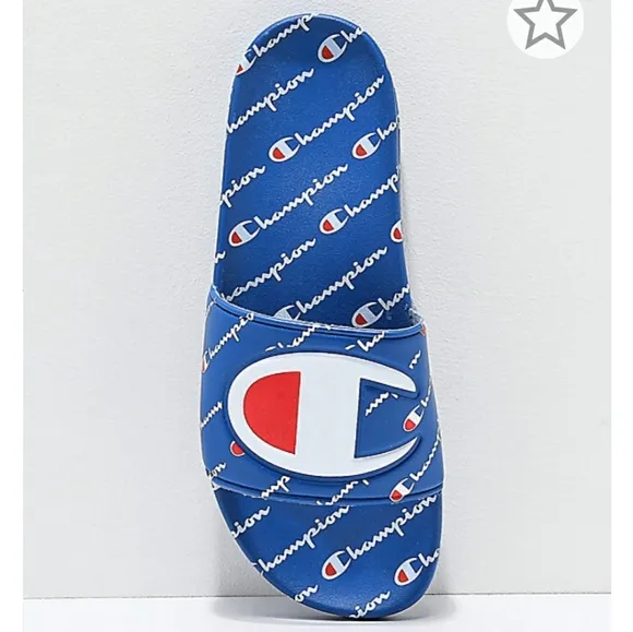 Champion IPO Repeat Slides Blue Sandals Flip Flops