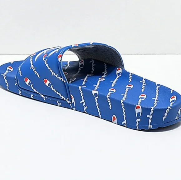 Champion IPO Repeat Slides Blue Sandals Flip Flops