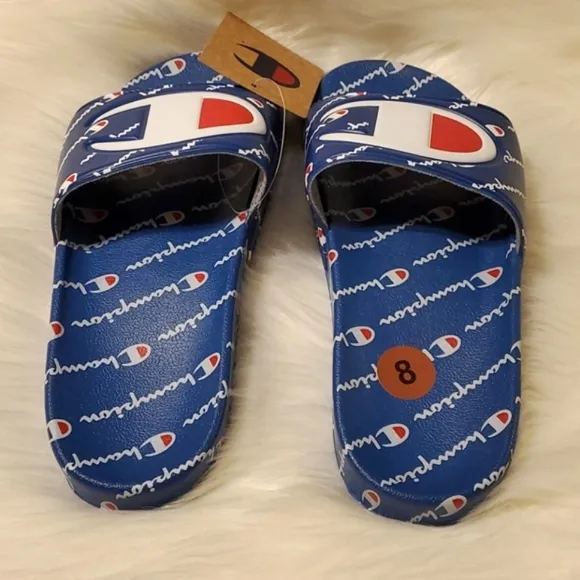 Champion IPO Repeat Slides Blue Sandals Flip Flops