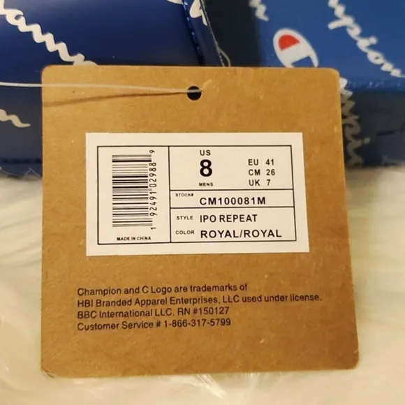 Champion IPO Repeat Slides Blue Sandals Flip Flops