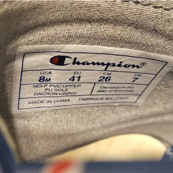 Champion IPO Repeat Slides Blue White Sandals Flip Flops