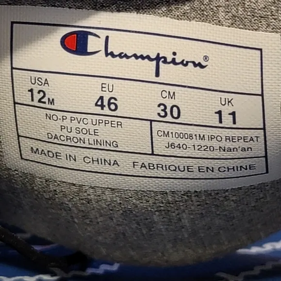 Champion IPO Repeat Slides Sandals Blue White Red