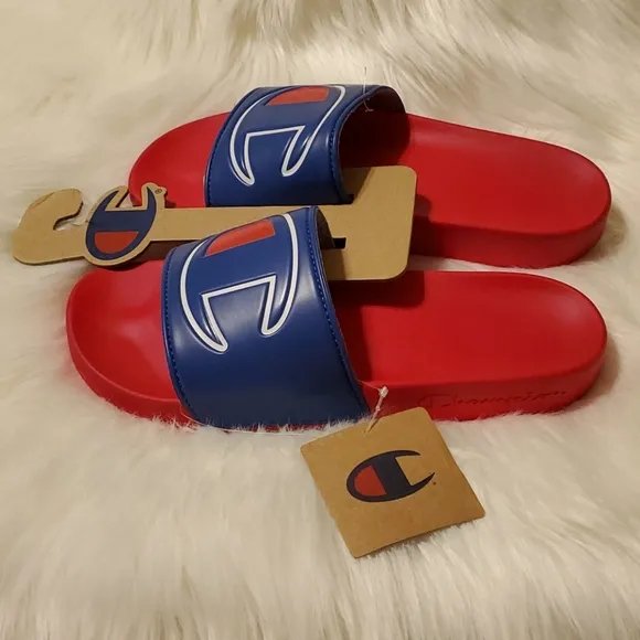 Champion IPO Royal Red Slides Flip Flops Sandals