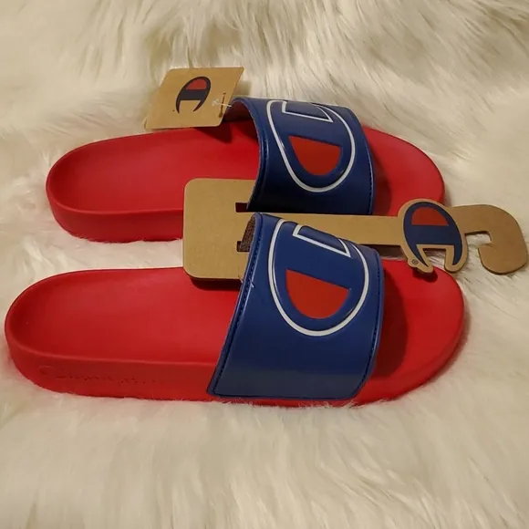 Champion IPO Royal Red Slides Flip Flops Sandals