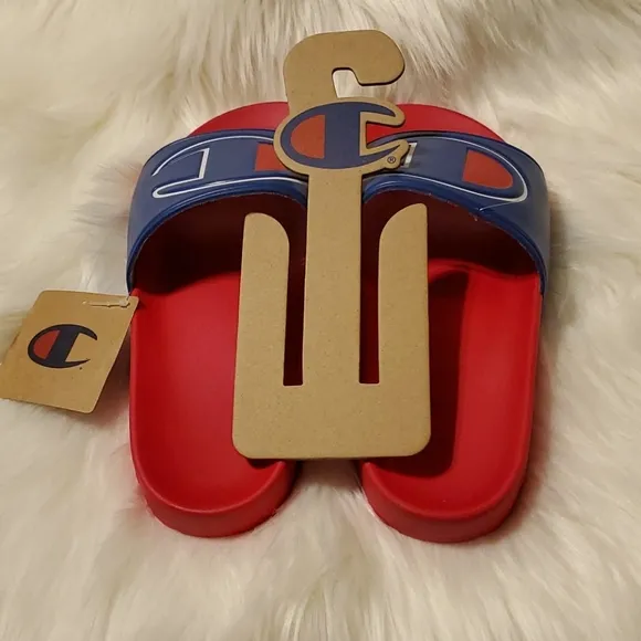 Champion IPO Royal Red Slides Flip Flops Sandals