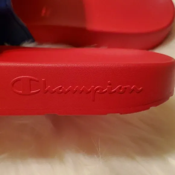 Champion IPO Royal Red Slides Flip Flops Sandals