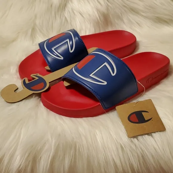 Champion IPO Royal Red Slides Flip Flops Sandals
