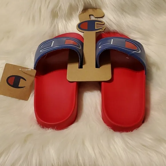 Champion IPO Royal Red Slides Flip Flops Sandals