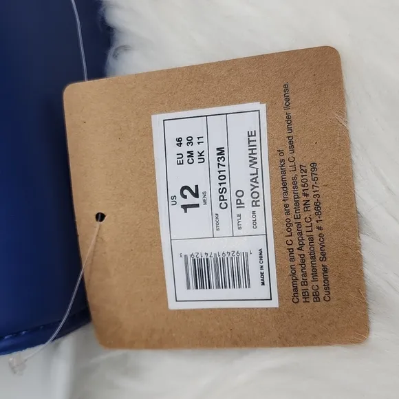 Champion IPO Royal White Slides Sandals Flip Flops
