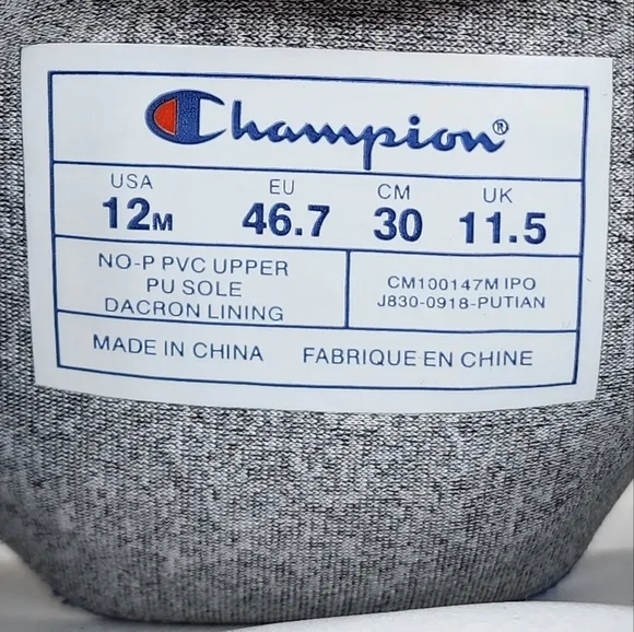 Champion IPO Royal White Slides Sandals Flip Flops