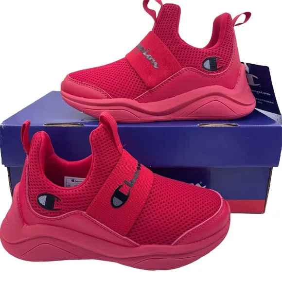 CHAMPION kids unisex legend lo red slip on sneakers Size 12