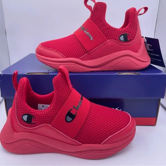 CHAMPION kids unisex legend lo red slip on sneakers Size 12