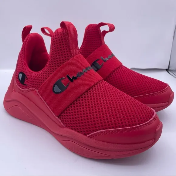 CHAMPION kids unisex legend lo red slip on sneakers Size 12
