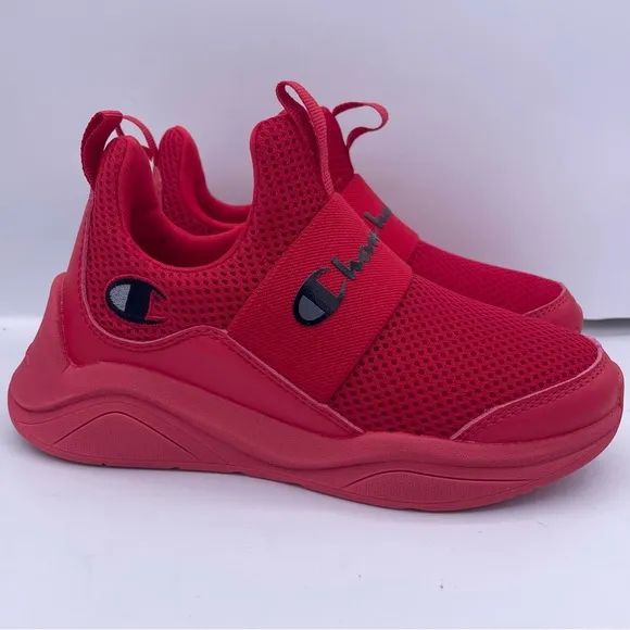 CHAMPION kids unisex legend lo red slip on sneakers Size 12