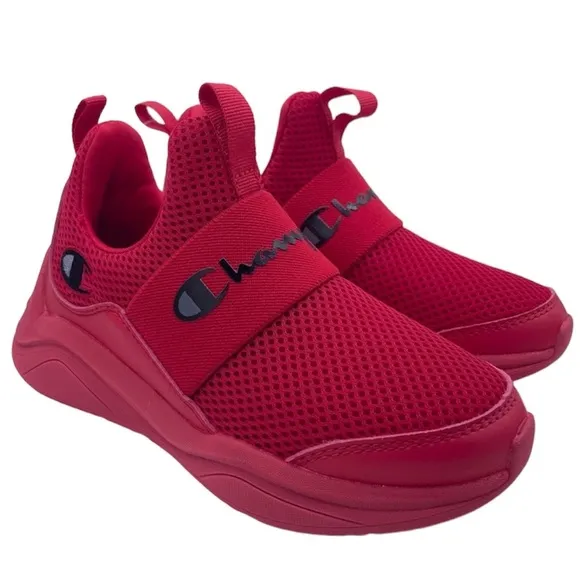 CHAMPION kids unisex legend lo red slip on sneakers Size 12