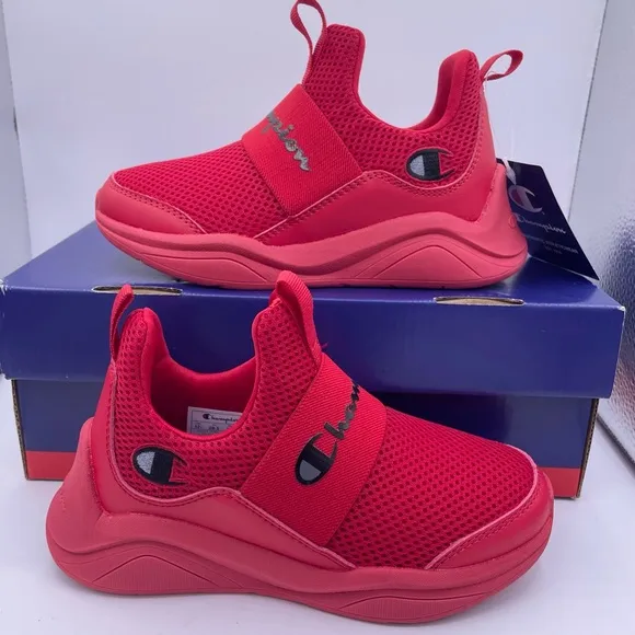 CHAMPION kids unisex legend lo red slip on sneakers Size 12