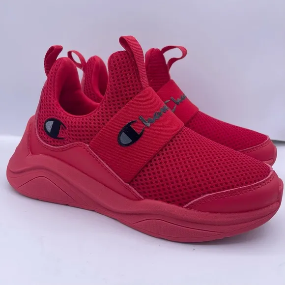 CHAMPION kids unisex legend lo red slip on sneakers Size 12