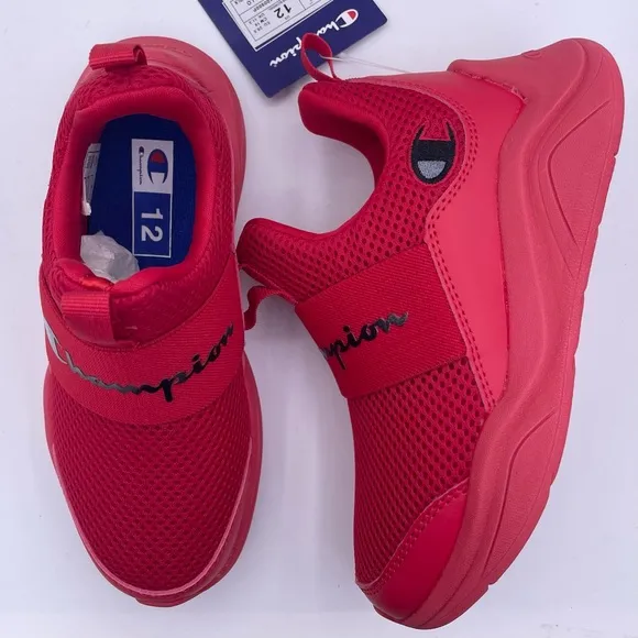 CHAMPION kids unisex legend lo red slip on sneakers Size 12