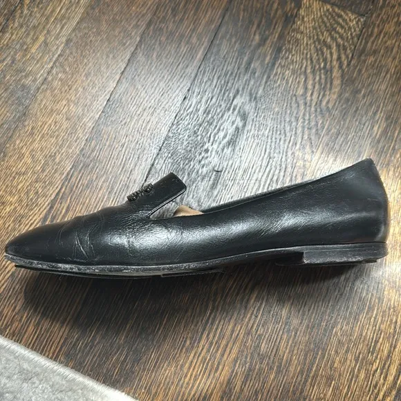Chanel Black Leather Women's Loafers 38.5