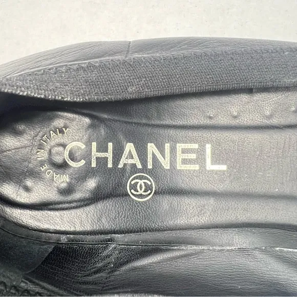 CHANEL Black Quilted Ballet Flats, added rubber sole