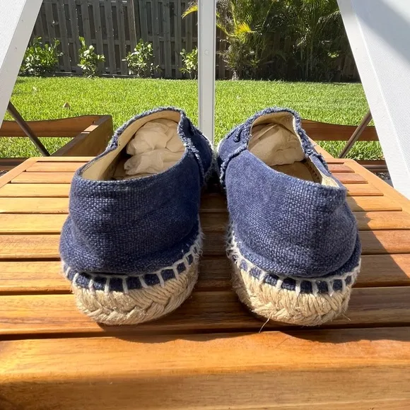 CHANEL Blue and Black Espadrilles with Iconic CC Logo