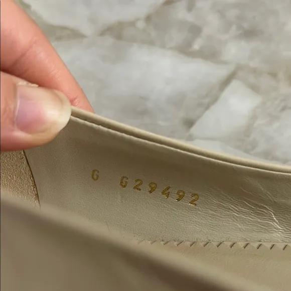Chanel Cream Flats with Gold Pointed Toe Cap