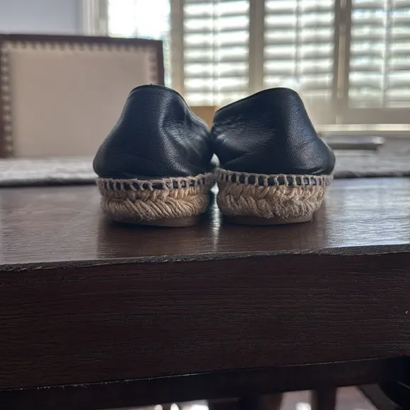 Chanel Espadrilles 37 Black Leather