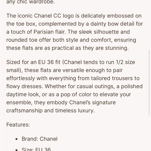 Chanel Red Leather Ballet Flats