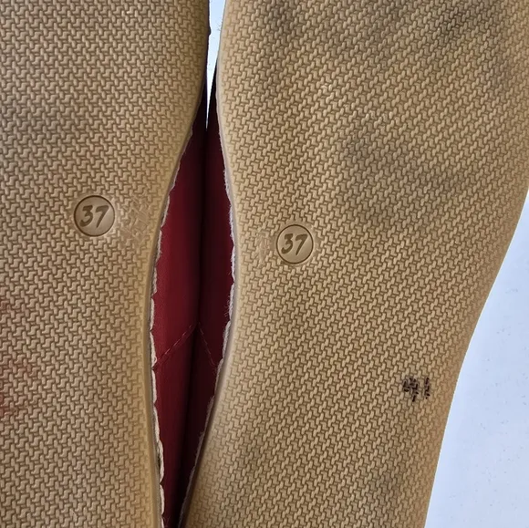Charix Red Ship On Flats Leather Womens 7 Comfy Balletcore