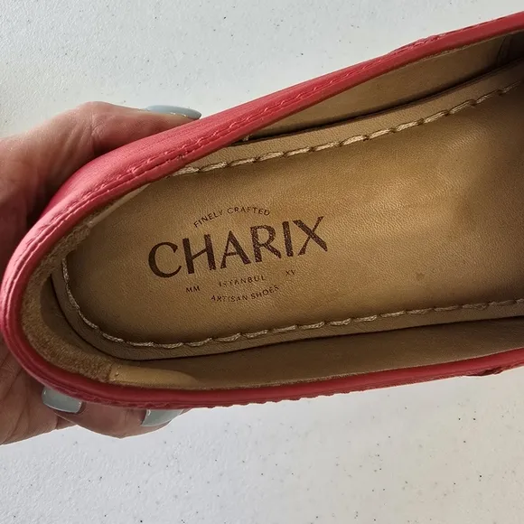 Charix Red Ship On Flats Leather Womens 7 Comfy Balletcore