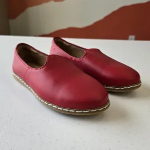 Charix Red Ship On Flats Leather Womens 7 Comfy Balletcore