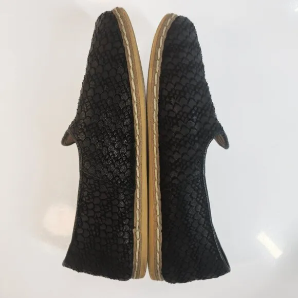 Charix Wild Black Leather Slip On Comfort Loafer Flats Size 38 or 8