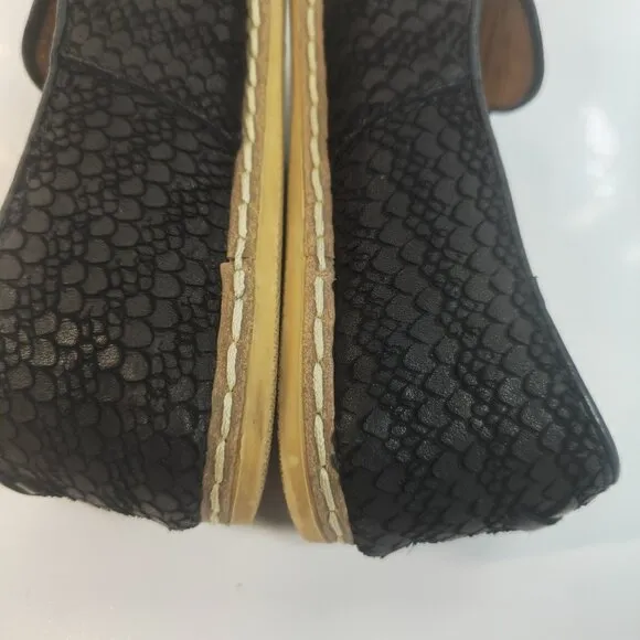 Charix Wild Black Leather Slip On Comfort Loafer Flats Size 38 or 8
