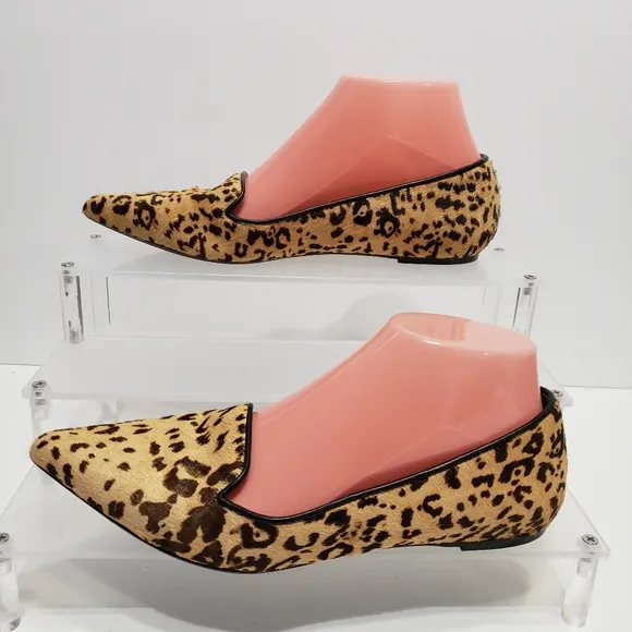 Charles David Cheetah Print CLf Leather Loafers