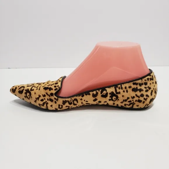 Charles David Cheetah Print CLf Leather Loafers