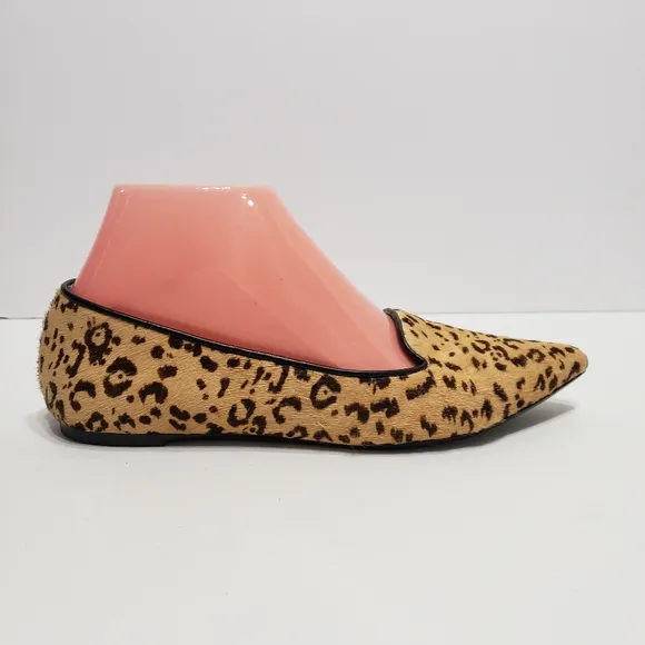Charles David Cheetah Print CLf Leather Loafers