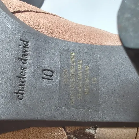 Charles David Gideon Suede Leather Heeled Boots Size 10