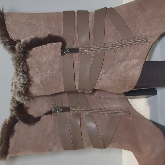 Charles David Gideon Suede Leather Heeled Boots Size 10