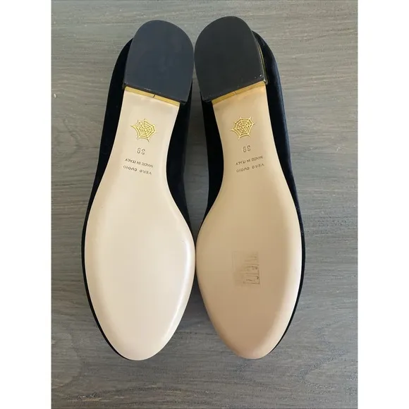 Charlotte Olympia Women's Ballet Flats Black Velvet Cat Slip On Loafer 39