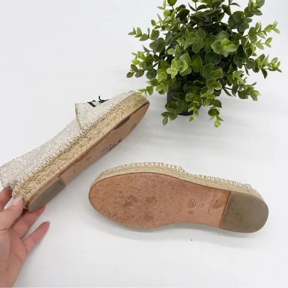 Chiara Ferragni Womens Flirting Glittered Espadrille Size 38 Slip-On Shoe