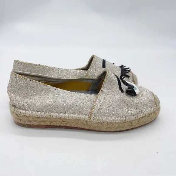 Chiara Ferragni Womens Flirting Glittered Espadrille Size 38 Slip-On Shoe