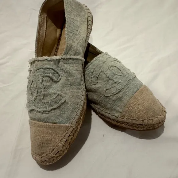 Chic Beige and Cream Chanel Espadrilles