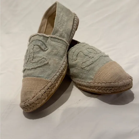 Chic Beige and Cream Chanel Espadrilles