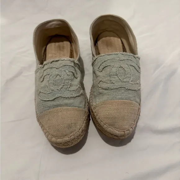 Chic Beige and Cream Chanel Espadrilles